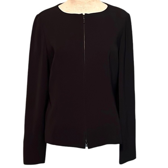 Caslon full zip blazer blouse, black, womens size 10 - Picture 1 of 7
